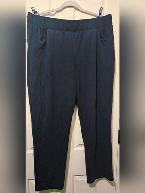 Universal Standard Ponte Pants Size M (18/20) Navy Pull-On Elastic Waist 26” Ins
